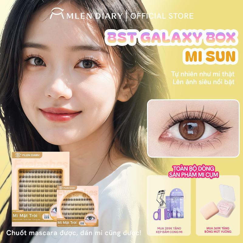Mlen Diary - BST Galaxy Box - Mi Sun - Mi Mặt Trời Mi Giả Tách Sợi Mi Cụm Dễ Dùng Mi Gắn Ăn Ảnh Mi Gia Chùm 3 Cụm Sợi Mi Mảnh Có Thể Sử Dụng Được Nhiều Lần
