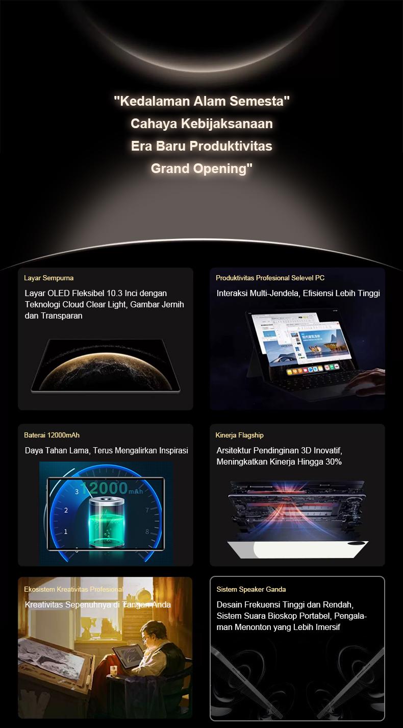 5G 2025 matepad P60 Pro 10.3" Tablet [8GB+8GB+1TB] | Pengalaman Pro Layaknya PC | 120Hz OLED Real Color FullView Display | Ultra-tipi