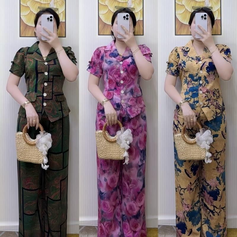 [ Cổ Vest - Quần Suông ] sét bộ cổ vest quần ống suông chất liệu vải mango mềm mịn nhẹ mát