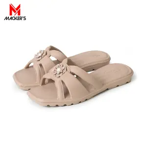 [MACKER'S] T12 Sandal Wanita Kekinian Model Slop Elegant Gaya Casual Empuk Anti Slip Anti Licin Sendal slop Cewek