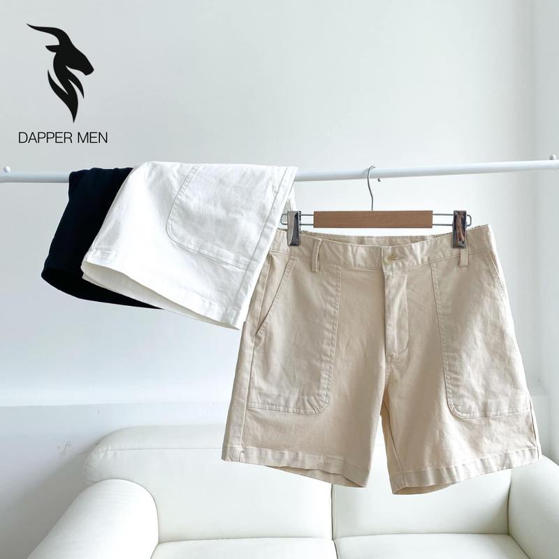 Quần Short Kaki Nam Ngắn Quần Đùi Nam Kaki Lưng Đai Thun Đen Trắng Kem QDMT222