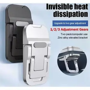 2PC Braket Stand Holder Laptop / Holder laptop anti panas / Notebook Universal Portable Bahan Metal Bisa Dilipat / Pendingin Mini Computer