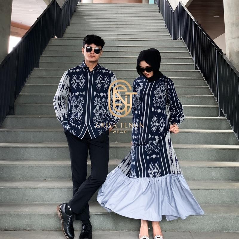 BAJU TENUN AZURA ABU2 - BAJU TENUN LEBARAN - BAJU TENUN KONDANGAN 0