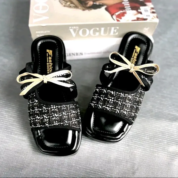 Sandal wanita platfom trendy Kasual dan nyaman sendal model pita 3