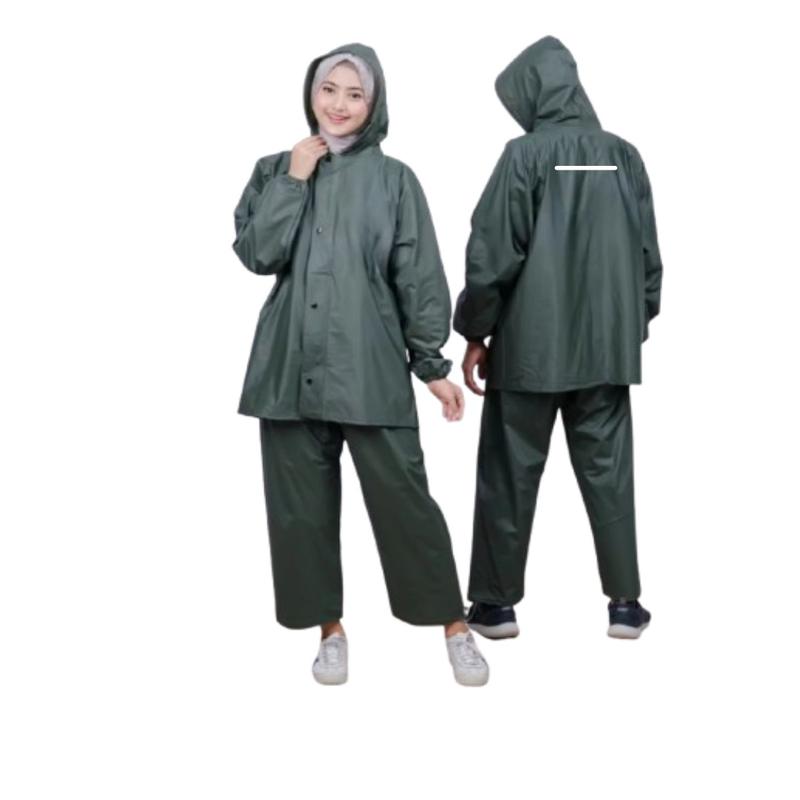 Product Introduction of JAS HUJAN DEWASA PRIA WANITA TEBAL MANTEL HUJAN UNISEX BAHAN PREMIUM KUAT Setelan Biru Merah Hijau 64