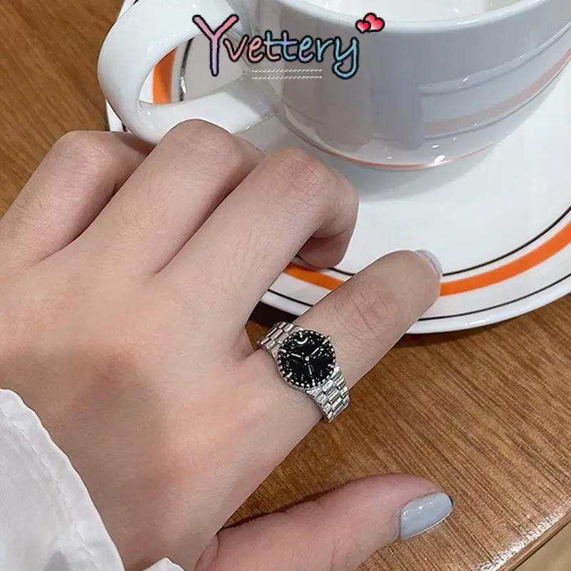 ❤️COD Cincin Watch Design Emas Perak Korean Ins Untuk Pria Dan Wanita Personalize Ring-Yy 0