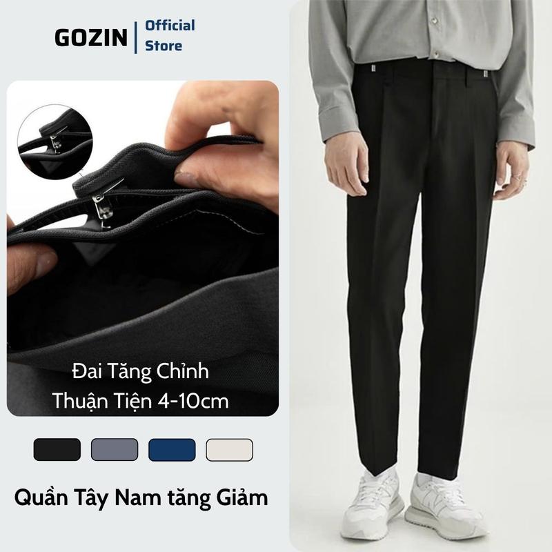 Quần Âu Nam GOZIN Sidetab Điều Chỉnh Độ Rộng Vòng Eo Form Dáng Baggy Phong Cách Hàn Quốc Vải Co Giãn