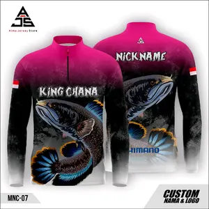 Jersey Mancing King Chana Resleting Pendek Pull Printing Sublim / Jersey Mancing / Jersey Costume Free Ganti Nama & Logo