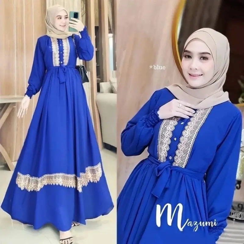 GAMIS RENDA MAZUMY MEWAH | DRESS WANITA MAZUMY MAXY PREMIUM JUMBO BUSUI TERBARU Muslim Dewasa Maxi Crinkle Airflow Remaja 4