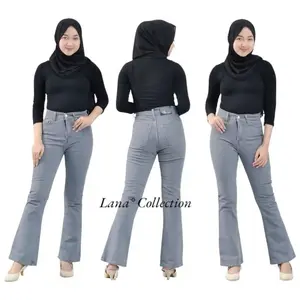 CELANA PANJANG CUTBRAY JEANS WANITA KAIN JEANS STRETCH MELAR ADEM Hitam
