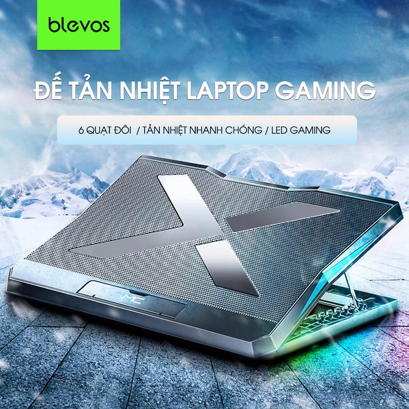  đế tản nhiệt laptop gaming  Q3 Blevos giá đỡ laptop tản nhiệt,kệ đỡ laptop,có 6 quạt làm mát nhanh chống 