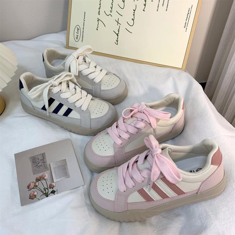 Giày Huấn Luyện Viên Đức, Phong Cách Preppy Sọc, 6817, Thích Hợp Cho Mùa Lò Xo Và Mùa Thu, Hàng Mới Về, Thường Ngày Và Dễ Phối Đồ Thiết Kế Ngọt Ngào, Thích Hợp Cho Học Sinh Nữ, Giày Trượt Ván Độc Đáo Sneaker Shoes 7