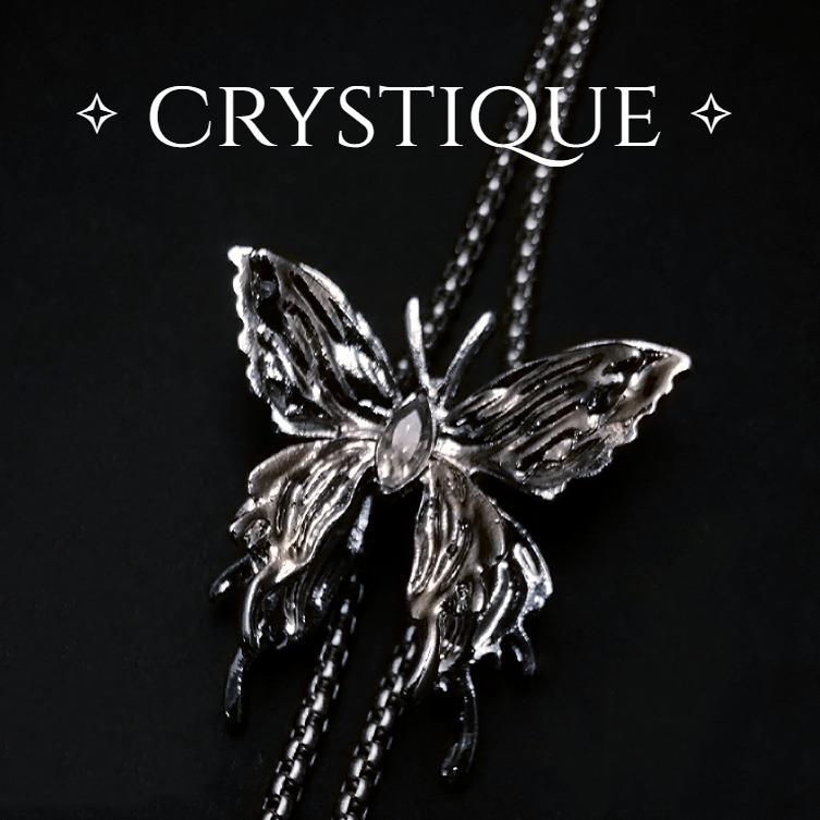 CRYSTIQUE - Trang sức đa năng thời thượng - Vòng cổ mặt bướm 4 trong 1 có thể điều chỉnh – Dây đeo hình chữ Y bằng thép không gỉ, dùng làm vòng cổ / dây lưng / vòng tay / vòng chân | Phong cách quyến rũ & sành điệu | Phù hợp đi tiệc, mặc váy