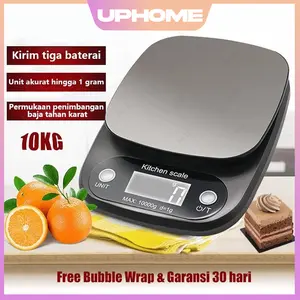 UPHOME Timbangan Dapur Digital 10Kg / Timbangan Digital Kopi, Kue, Tepung. Warna Hitam