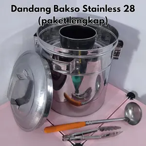 Dandang bakso stainlees 28cm paket Lengkap