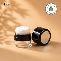 Gambar Wadah Acrylic 5gr 10gr Tempat Bedak Tabur Warna Hitam dengan Sponge – Pot Travel Kosmetik Isi Ulang untuk Bedak Powder, Loose Powder, Blush, Makeup Jar 5g 10g - 10 gr dari Juara Packaging Kota Administrasi Jakarta Utara 3 Tokopedia