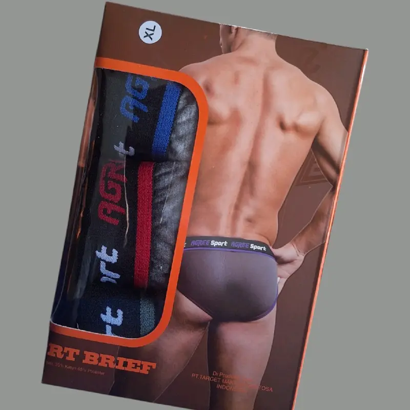 Celana Dalam pria dewasa  AgreeSport, 1 dus isi 3pcs warna berbeda 3