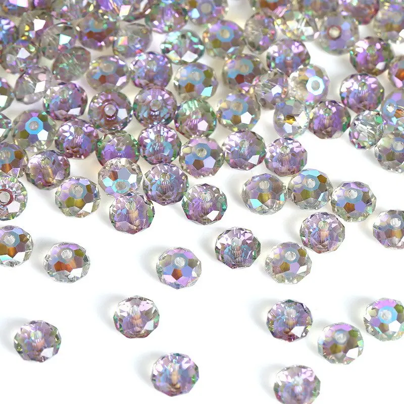 4-8mm Faceted Crystal Rondelle Spacer Beads Austria Briolette Glass Loose Beads for DIY Bracelet Necklace Jewelry Making