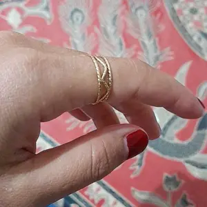 ( Cincin Sett 5 in 1 ) Cincin Perak wanita 5.pcs/sett Cincin Geometris Aksesoris Fashion Wanita