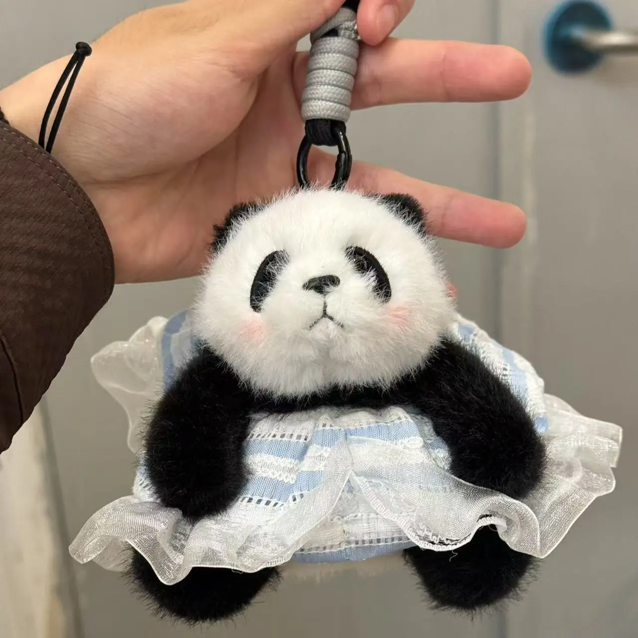 Small panda huahua with blue dress