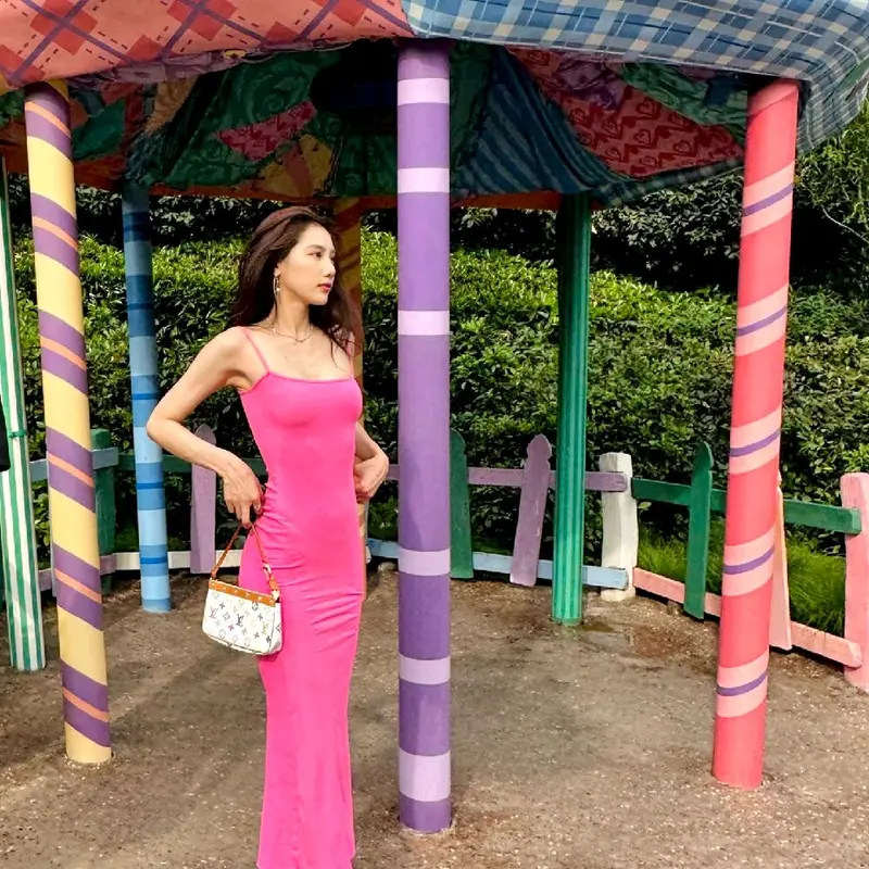 Inara maxi dress wanita bodycon Slim-fitting Polos Casual Lembut Nyaman 2