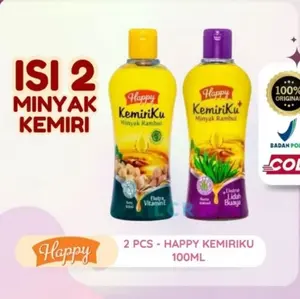 [isi2] Happy Kemiriku Minyak Rambut Extract Kemiri & Lidah Buaya 100ml - 2 Botol