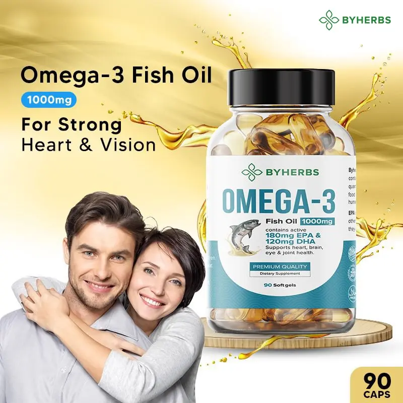 Byherbs Omega-3 Fish Oil 1000MG | Halal 90 Softgels
