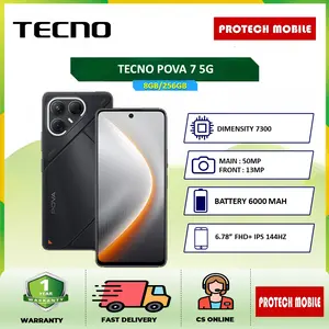 TECNO POVA 7 5G ( 8/256GB ), 6000 mAh, Mediatek 7300 Ultimate, 144Hz Smooth Display, 50MP Primary Camera, Wireless Powerbank, Android 15 | GARANSI RESMI INDONESIA