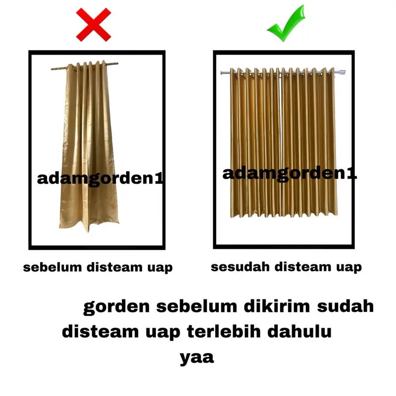 Gorden Polos Kain Blackout Doff Tebal Premium 7 8 9 10 Gelombang Depan Belakang Doff Curtain Jendela Tali Pintu Minimalis 5