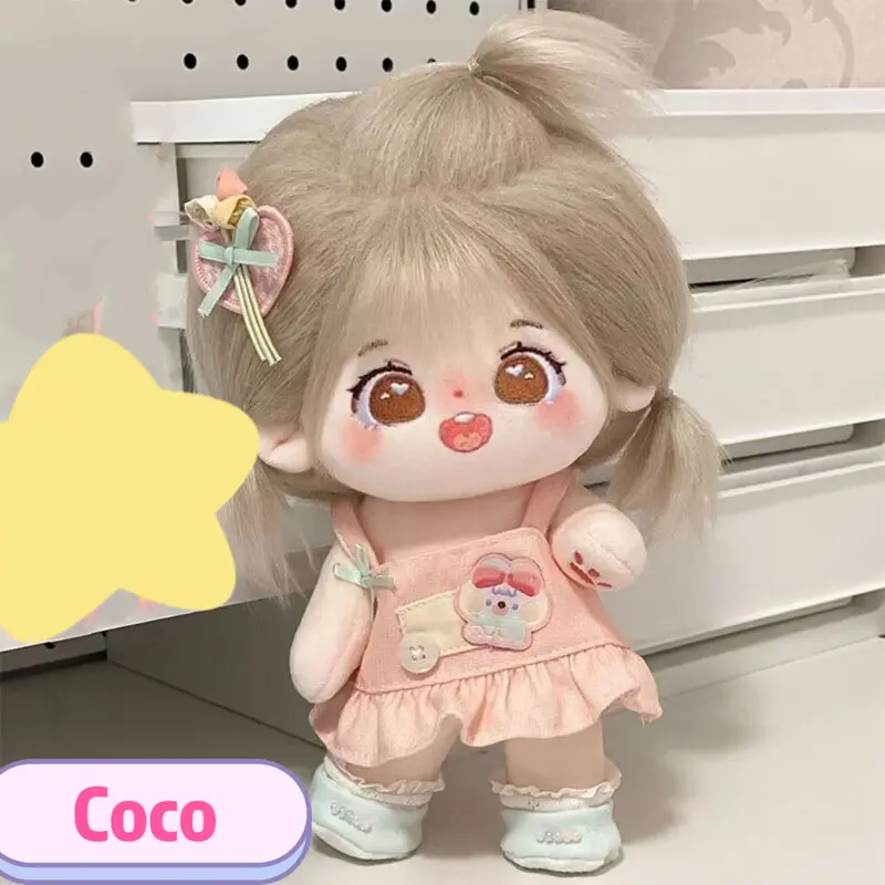 【Boneka + Pakaian】Ready Stock 20cm Cotton Doll with Skeleton, Plush Toy Doll ，Boneka Kapas Crazy and Cute Hair Doll, Non Attribute Naked Doll Set, Girl in Baby Clothes 2