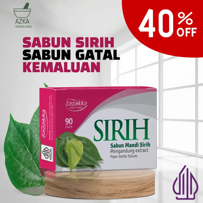 OBAT GATEL2 DI AREA KEMALUAN WANITA SABUN EKSTRAK DAUN SIRIH HERBAL TAZAKKA - 90 GRAM PERAWATAN KEWANITAAN SELANGKANGAN GATAL FEMININEWASH SHOAP MANDI TUBUH 0