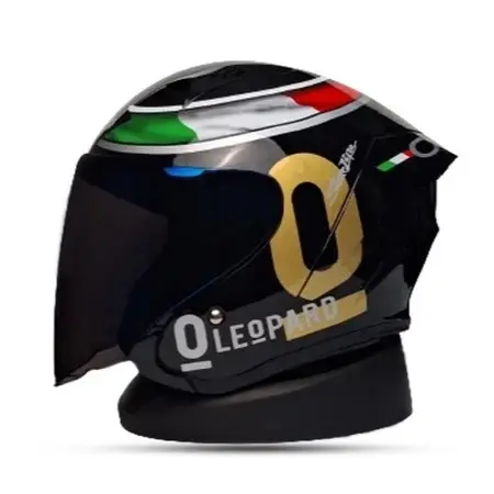 Helm Half Face Mla Leopard Grey Glosy Kaca Clear Silver Blue Helm Half Face Terbaru Motif Bisa COD 2