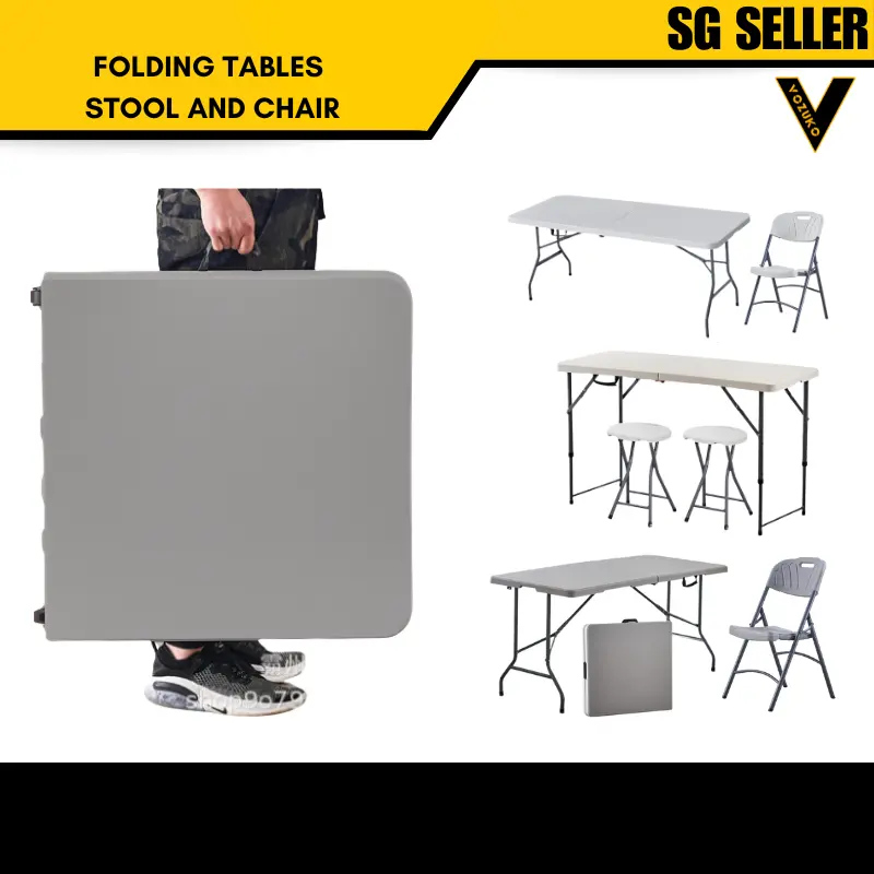 [SG SELLER] Foldable Table, Chair and Stool for indoor or outdoor use