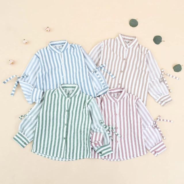 Product Introduction of 3-12 TAHUN KEMEJA ANAK OVERSIZE ORGANZA KEMEJA ANAK MOTIF SALUR Fashion 4
