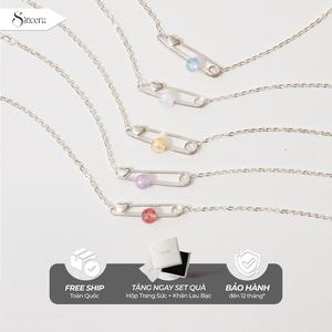 Dây Chuyền Bạc Nữ SINCERA - SAFETY PIN - Trang Sức Bạc 925 Cao Cấp - Vòng Phong Thuỷ - Vòng Cổ Nữ Chính Hãng