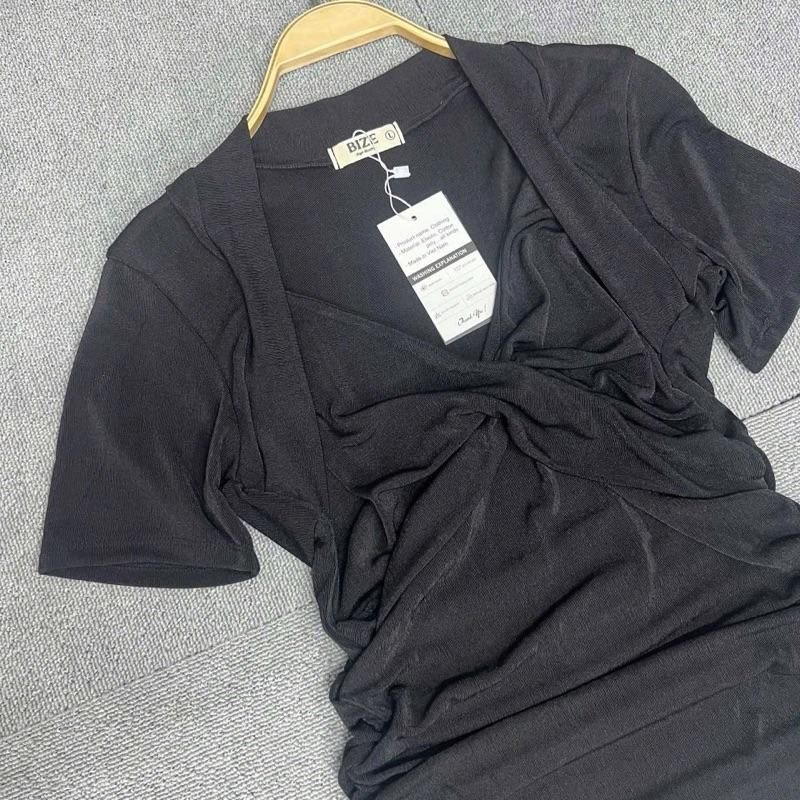 [BIGSIZE] Áo thun nhũ cổ yếm xoắn ngực bigsize nữ 55~85kg 3