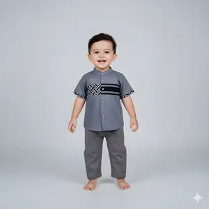 Setelan Anak Premium Kemeja Batik Motif Modern & Celana Chino Nyaman Cocok Untuk Pengajian Baju Lebaran Acara Keluarga