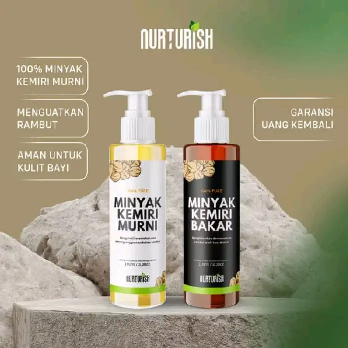 Promo Nurturish Minyak Kemiri Bakar & Murni 100ML - Anti Rontok,melebatkan,Menyehatkan Rambut Perawatan