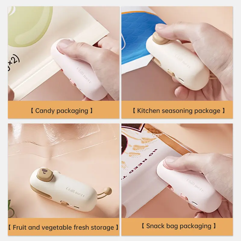 Máy niêm phong túi nhiệt Cầm Tay mini, Máy niêm phong túi thực phẩm, con dấu dính tiện dụng, cho thực phẩm ăn nhẹ, phụ kiện nhà bếp 6