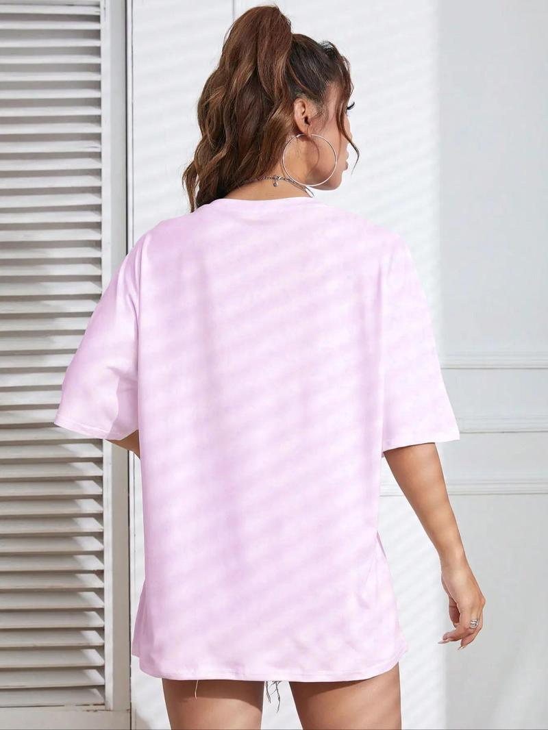 Product Introduction of Women's Floral & Book Print Round Neck Tee, Vintage Trendy Casual Short Sleeve T-shirt for Daily Wear, Ladies Summer Tops 9