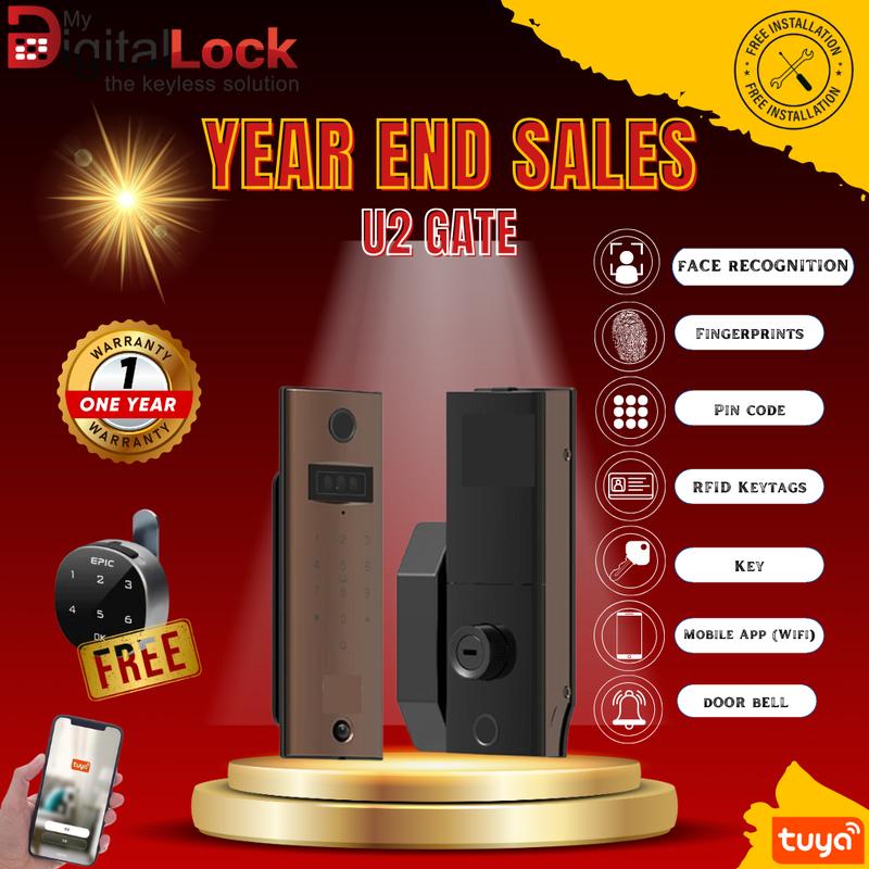 [OFFICIAL STORE] HDB Gate & Door U2 DAWN FACIAL RECOGNITION GATE LOCK ...