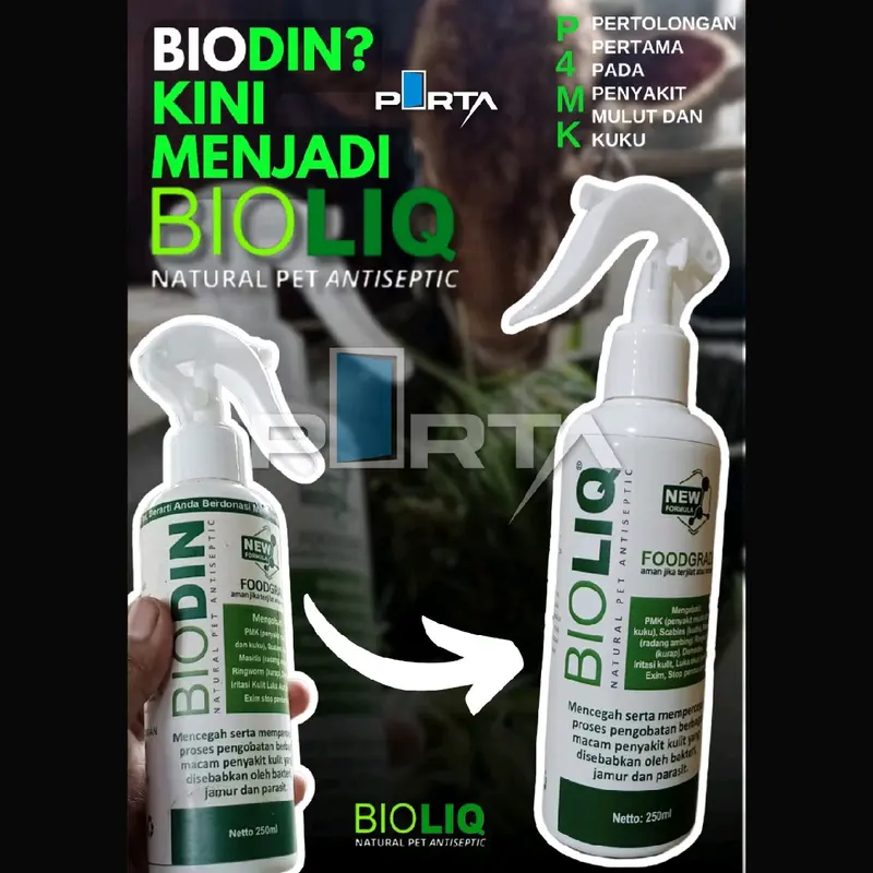 BIOLIQ 250ml OBAT SAPI PMK SAPI GAK MAU MAKAN PENYAKIT MULUT DAN KUKU IRITASI KULIT SCABIES 3
