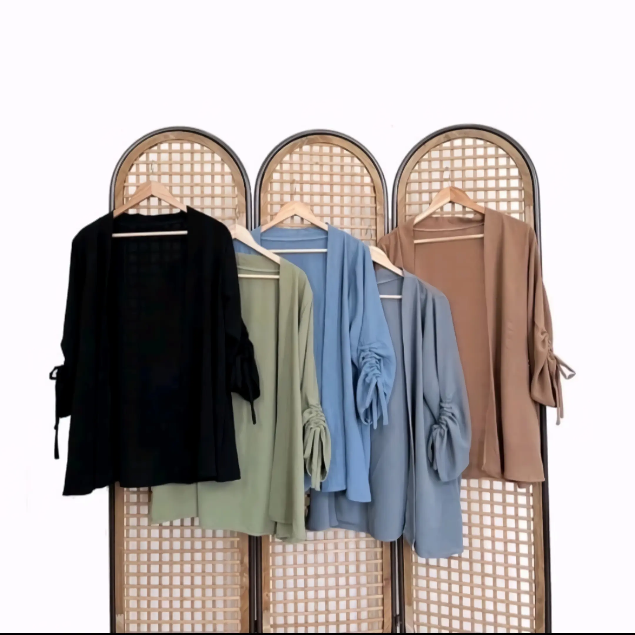 CELLINE CARDIGAN BAJU ATASAN OUTER BAHAN crinkle airflow MODEL SAYAP KELELAWAR Fit Muslim Wanita Atasan Cantik Cardigans Basic Top Kaos Panjang