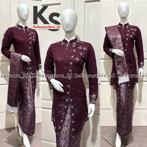 Setelan kebaya songket selendang palembang tunik belah payet mewah - Kebaya songket wisuda - Atasan kebaya modern dan elegan 2024 - Dress baju kebaya brokat pesta lamaran kondangan
