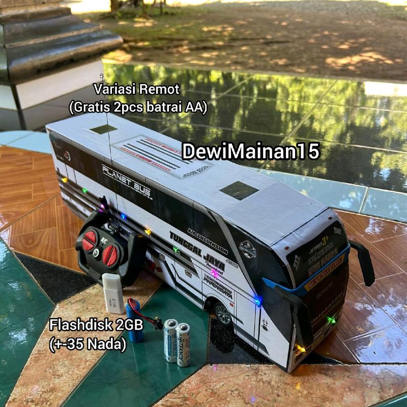 Mainan bus Telolet remot control kids panda jb3 full asesoris lampu 2