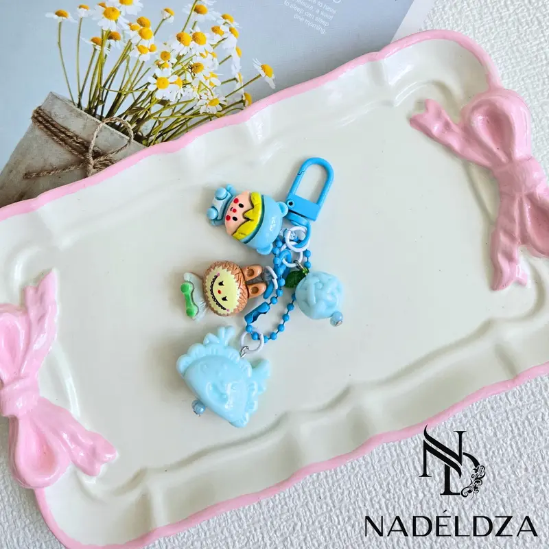 Nadeldza Mini Strap Chain Bag Charm Kepiting Lucu/ Gantungan Tas Hp Karakter Skullpanda Lucu 5