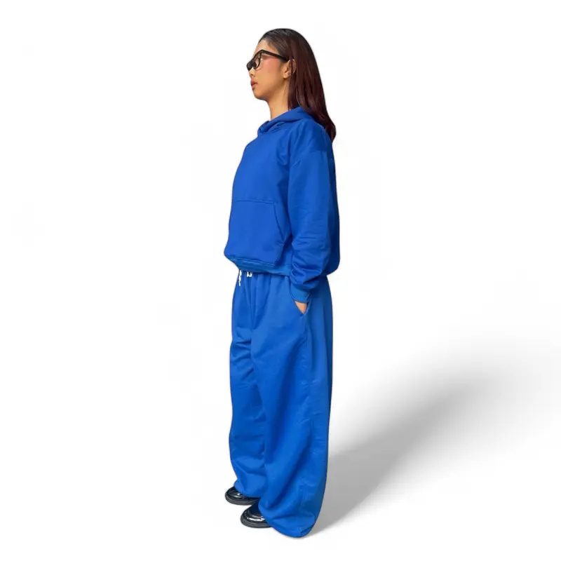 STREES One Set Boxy & Sweatpants Baggy Polos Setelan Berbahan Kain Fleece Lembut Adem Pria Wanita 6