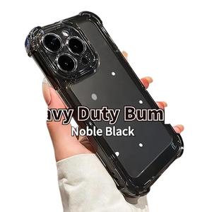 Luxury Noble Black Soft Transparent Case For IPhone 16 15 14 13 12 11 Pro Max X Xs XR 7 8 Plus SE Heavy Duty Shockproof Back Cover Men