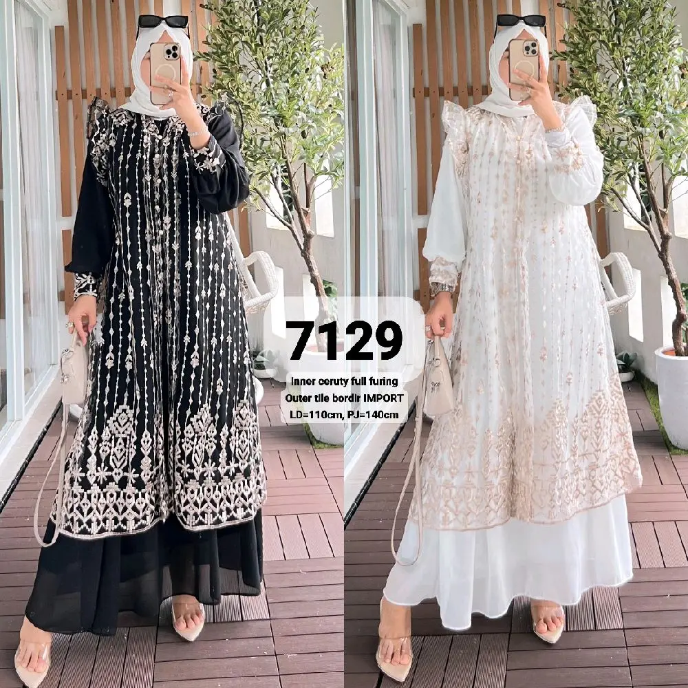 Raya Dres Semi Outer Brukat