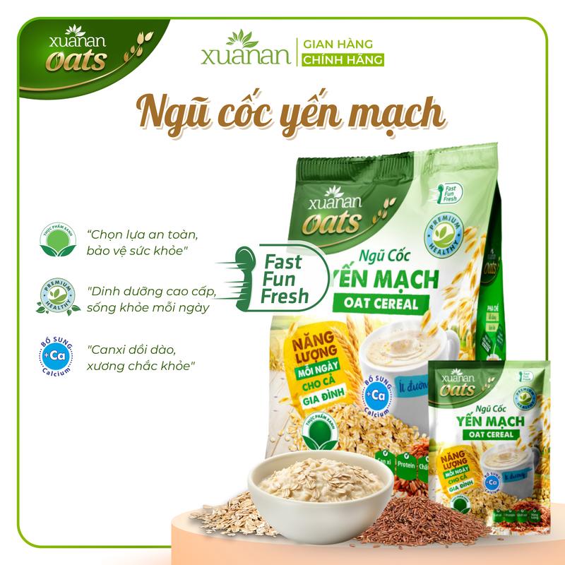 Ngũ Cốc Yến Mạch Xuân An ít đường Túi 400G {25g*16 gói} Food